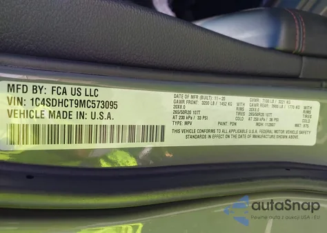 2021 Dodge Durango R/T from USA, damaged, VIN 1C4SDHCT9MC573095